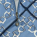 SanSoleil Solshine 1/4 Zip Mock Long Sleeve Golf Top Blue Print Size Small Photo 4