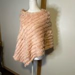 Black Rivet  light pink rabbit fur poncho Photo 2