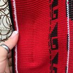 Vintage deer head fringe poncho knit sweater poncho Red Size L Photo 2
