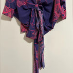 Alexis NWT  birmin 100% silk wrap tie crossover top blouse geometric print xs/s Photo 7