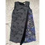 Rebecca Taylor Black 100% Silk Box Step Floral Fringe Shift Mini Dress Mod Photo 1