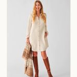 Faherty  Legend sweater shirt dress button front above knee Small Photo 3