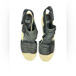 Eileen Fisher Largo Espadrille Suede Wedge Size 7.5 Black Photo 2