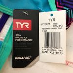 Tyr. Workout Bikini Teramo Trinity Top Strappy Geometric Aqua Pink XL 14/16 Photo 5