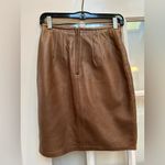 Vintage Firenze Santa Barbara 80’s Chic Tan Genuine Leather Skirt Women’s Size 4 Brown Photo 2