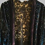 Laura Ashley SILK Velvet sheer rainbow sequin cardigan Photo 2