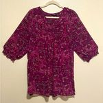 a.n.a Pink Paisley Pront Floral Layered Blouse | Shirt | Top | Business Casual Photo 0