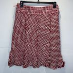 WDNY Tweed Red and White skirt with pink silk lining size 14 Photo 1