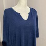J.Jill Linen Blend Blue Tunic 3/4 Blouse Lightweight L Photo 1