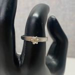 Vintage 14k HGE Gold Solitaire Diamond Ring Classic Engagement Style Size 7 Silver Photo 0
