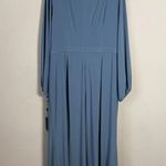 Adrianna Papell NWT Jersey Faux-Wrap Maxi Gown Women's 16W Blue Formal Ruffle Photo 5