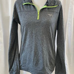 PINK - Victoria's Secret Women's  Gray Neon Yellow Long Sleeve Tee M Photo 0