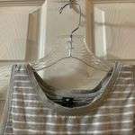 Yogalicious Yogalicous Grey/White Striped Split Back Tank Medium Photo 3