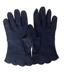 Shalimar Vintage Womens Gloves 50s 60s Navy Blue Embroidered Size 7 Made In USA Photo 2