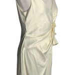 Max and Cleo Sleeveless Cocktail Dress 4 Cream V Neck Rosette Lined Zipper Photo 4