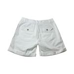 Sundance  Womans 6 White Cuffed Bermuda Cotton Button fly Boho Coastal Shorts Nwt Photo 3