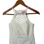 Lilly Pulitzer  Larina Halter Top Crochet Eyelet Size 0 White Preppy Coastal Photo 1