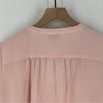 J. Jill Layered Crossover Faux Wrap Crepe Chiffon Soft Ballet Pink Blouse Size XS Photo 9