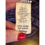 Sweet Baby Jane Shirt Women Medium Purple Black Knit Shimmer Swirl Cowl Neck Top Photo 6