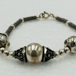 Sterling Silver 925 Rotating Bali Ball Chain Bracelet 7" Photo 1