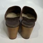 UGG  Abbie clog mules brown suede shearling lined women’s size 7 casual boho Photo 4