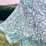 Loft Ann Taylor Mint Green Lace Short Sleeve Sheer Dainty Floral Blouse Photo 12