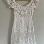 Prómesa Promesa White Lace Ruffle Off the Shoulder Mini Dress Bridal Formal Party Small Photo 0