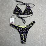 Women's Oceanus NEW Medium Small Bikini Floral Ditsy Thong Cheeky Triangle Top Photo 0