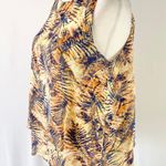 Lumière New Palm Print Layered Tank Top Blue Orange Photo 5