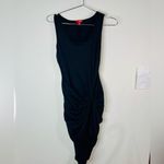 Bongo Black Bodycon Mini Dress Sz Small Ruched Stretch Sleeveless Party Dress Photo 2
