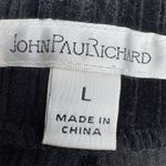 John Paul Richard Women's Black Velour Pants Large Wide Leg Side Button Detail Photo 2