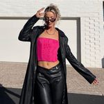 Tiger Mist Hot Pink Averill Corset Crop Tank Top Photo 3