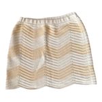 Reformation  Cream Beige Chevron Knit Mini Skirt XL Photo 3