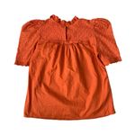 Solitaire  Crochet Puff Sleeve Short Sleeve Peasant Top | Pumpkin Orange | Small Photo 1