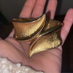 Trifari Singed Crown  Hinge Cuff Gold Tone Bracelet Rare 1960s Photo 6