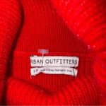 Urban Outfitters Red Ribbed Knit Chunky Turtleneck Sweater Bubble Sleeves Small Photo 2