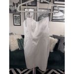 Mac Duggal  55691 White Rhinestone Strap Satin Mini Dress Size 0 NWT MSRP $238 Photo 3