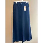 Made in Italy Dixie Denim Collection Extra Wide Leg Cotton Trousers Pants in Nig Blue Photo 1