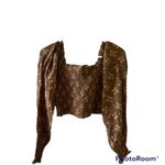 Aerie ✨ NWOT✨ Square Neck Smocked Bishop Sleeve Crop Top ✨ Photo 2