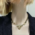 Vintage CORO Signed Light Gold Scalloped Choker Necklace Photo 2