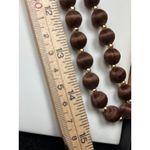 Brown satin thread Beaded Necklace With Gold Accents 30 Inches Long Photo 2