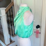 Pretty Garden Mint Green Silky Sleeveless High Neck Bubble Hem Top New Photo 3