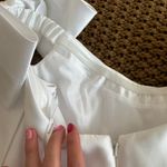 Alfred Sung White Corset Mini Dress With Bow Sleeves Photo 11