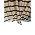 Madewell White Brown Striped Short Sleeve Tie Knot Front T-Shirt Women Sz M Photo 4