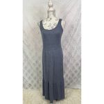 Daily‎ Ritual Cozy Knit Rib Heathered Blue Gray Tiered Tank Dress Size XS Photo 1