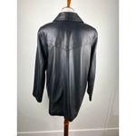 Peletaria Solsona Spain Black Leather Jacket Western Style Button Front Size 42 Photo 2