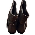 Rampage Women Brown Faux Suede Ruched Bow Ankle Boots Size 8.5 Photo 3