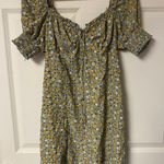 Navy Green Floral Dress Photo 0