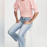 English Factory Short Puff Pleated Sleeve Sweater Chunky Knit Pale Pink Size XS Photo 11