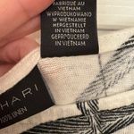 Tahari Linen Palm Leaf Top M Beige Black Coastal Resortwear Vacation Style Photo 4